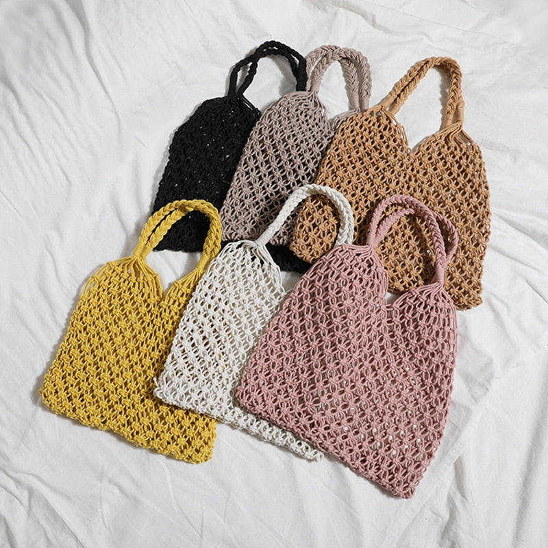 Knitted Rattan Large Capacity Handbag